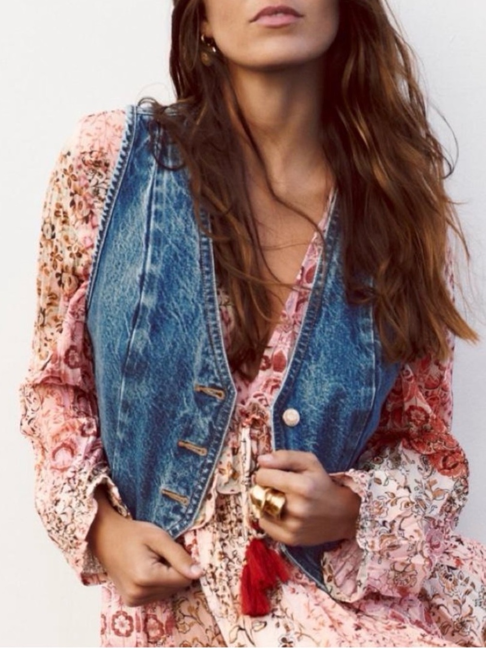 Zara Blue Denim Vest